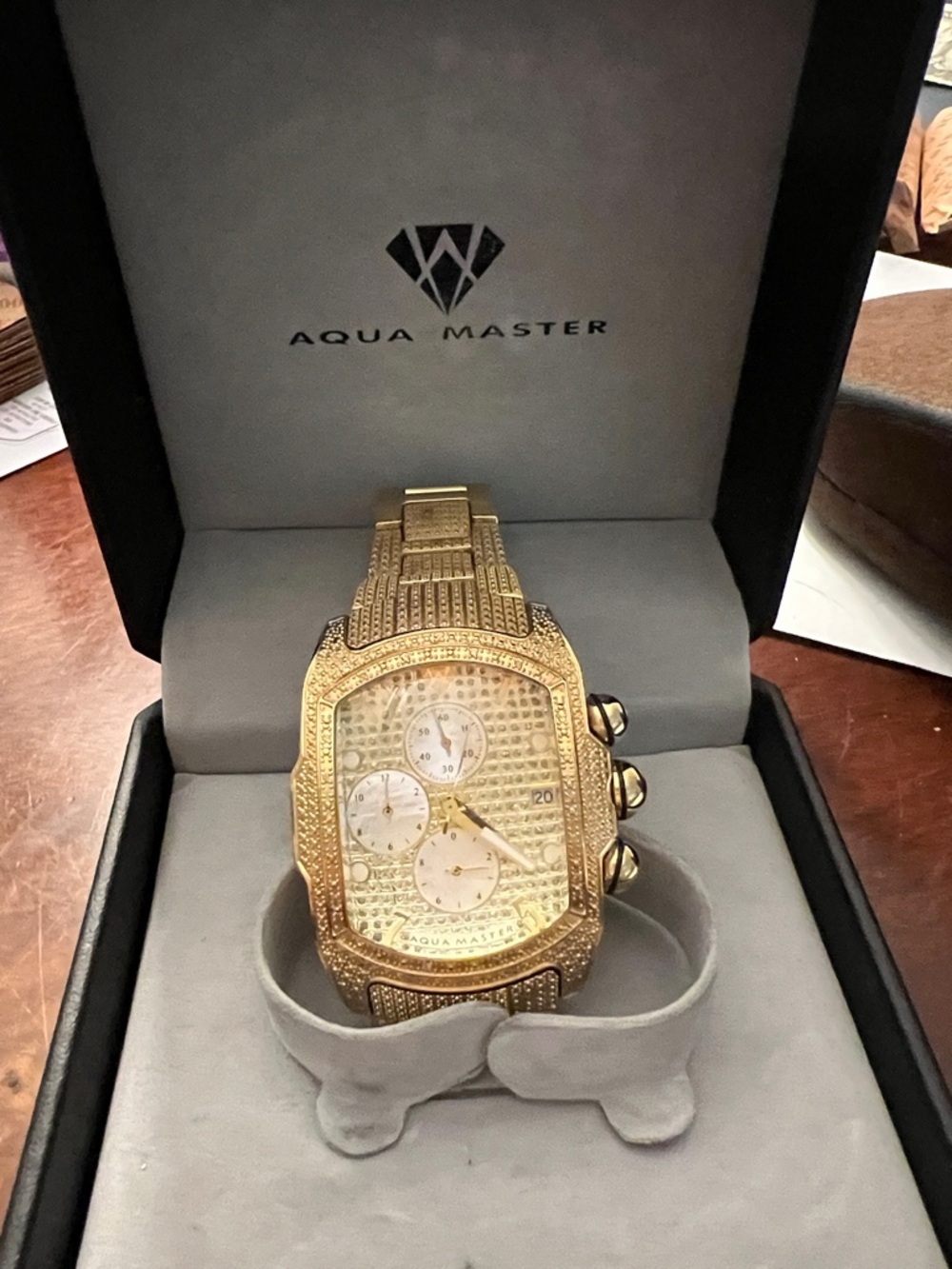 Men's Gold-Plated Chronograph Watch